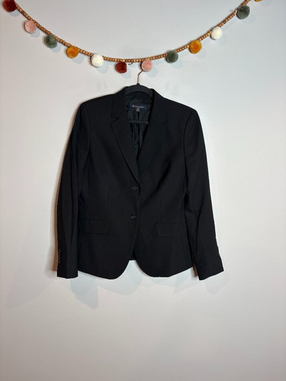 Brooks Brothers black wool blend blazer jacket